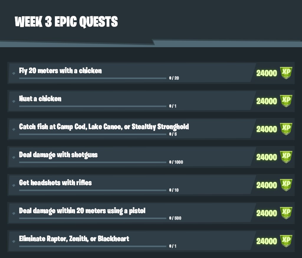Hypex On Twitter Here Are The Epic Amp Legendary Quests They Unlock In 15 Minutes And Yeah You Get The Pickaxe 35k Xp Https T Co Wlg1gfkihw Twitter
