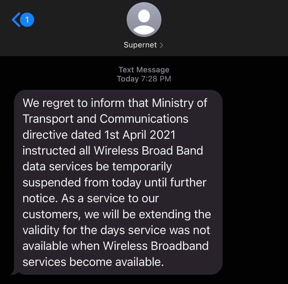 Broadband wireless wifi ll be shut down while majority is depending on it for news.It s so clear that Junta s trying not to spread all his atrocities.Telecom companies must stand with citizens to save Myanmar from news blackout.

SUPPORT FEDERAL ARMY
#Apr1Coup
