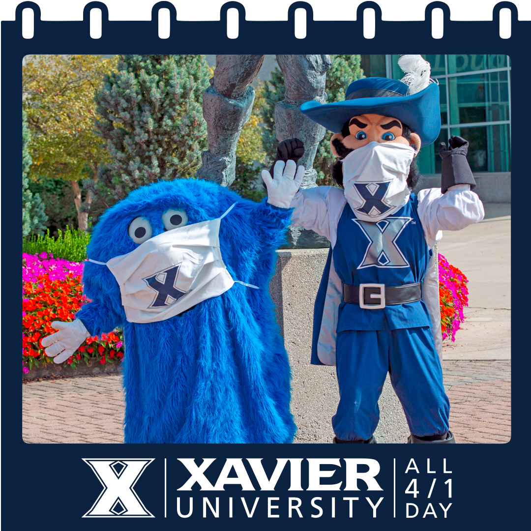 XavierU's tweet photo. Today's the day! Wear your favorite Xavier gear, share a favorite picture or a video celebrating your connection to XU, check-in with your XU people, practice cura personalis... but most of all, share your All 4/1 Spirit with the world!
MORE: https://t.co/DRg6WZjabA
#All41Day https://t.co/QXri7lay8h