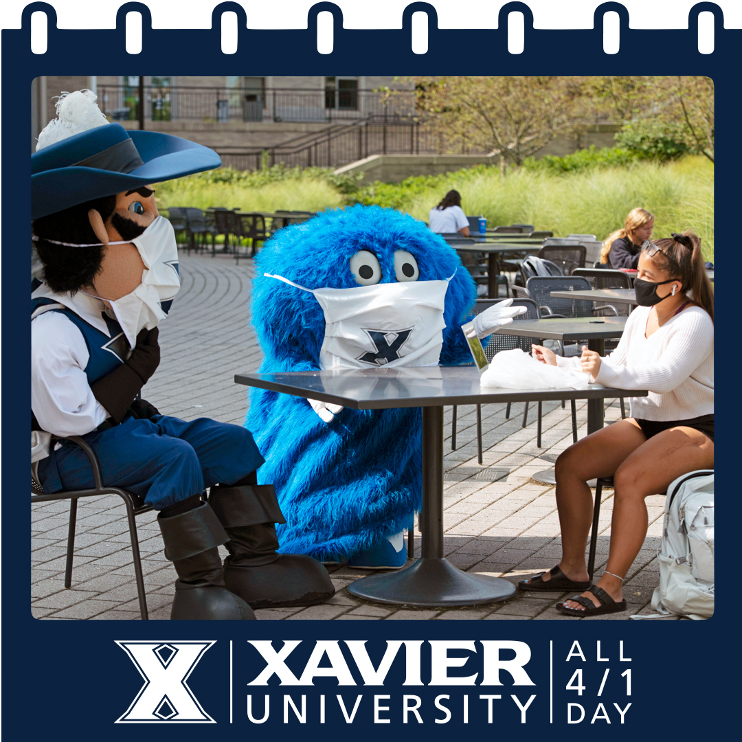 XavierU's tweet photo. Today's the day! Wear your favorite Xavier gear, share a favorite picture or a video celebrating your connection to XU, check-in with your XU people, practice cura personalis... but most of all, share your All 4/1 Spirit with the world!
MORE: https://t.co/DRg6WZjabA
#All41Day https://t.co/QXri7lay8h