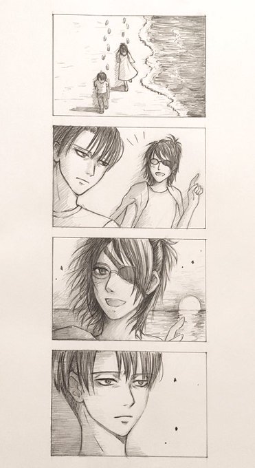 海ネタ便乗させてください…!

リヴァハン現パロ8コマ漫画
漫画慣れてなくて汚くてすみません…😂

海よりハンさんを見ているリヴァです❤️❤️ 