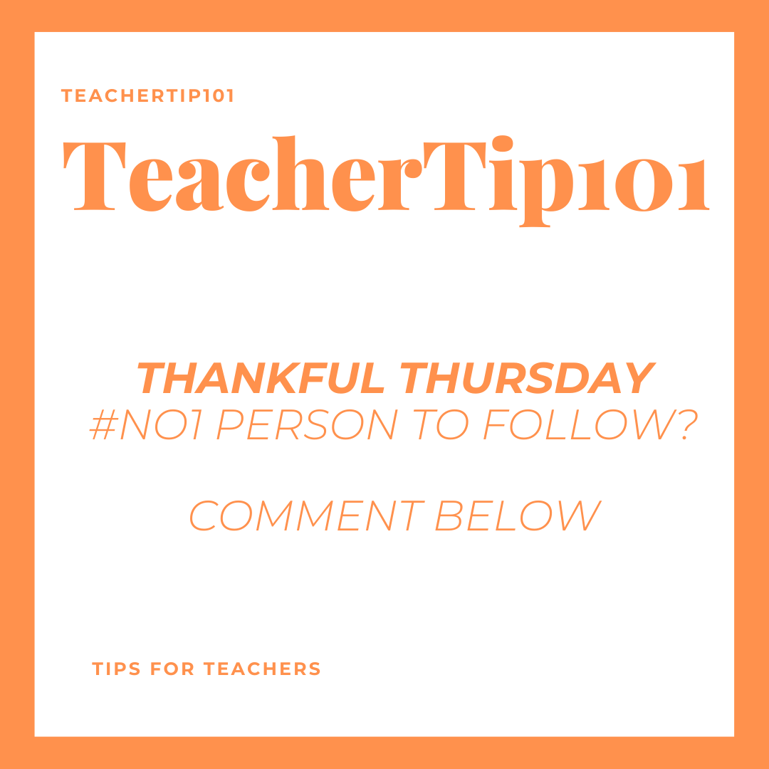 teachingtip101's tweet photo. Tweeps, #1 person to follow and thank?
#learning #school #education #learn #easterbreak https://t.co/c8au4VS8vz