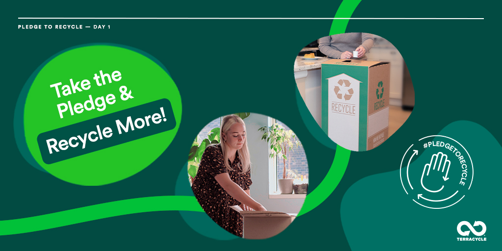 TerraCycle's tweet photo. Take the #PledgetoRecycle. Forming a new habit takes 21 days, so from now until #EarthDay, pledge to making changes that help save the planet and create good habits. You could also win our bestselling All-In-One Zero Waste Box💚! 

Take the pledge now 👉 https://t.co/tW6PZdjUSK https://t.co/fIejY0zZR9