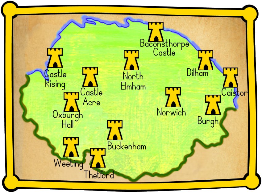 NorwichCastle's tweet image. How many of Norfolk’s castles can you recognise? In our brilliant #Easter Holiday activity, we reveal the features to look out for in strongholds dotted all around the county, from turreted #Roman fortresses to late medieval fortified manor houses. 

👉 ow.ly/65Gn50EaYoB