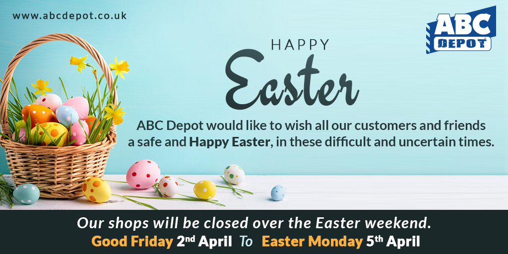 #ABCDepot would like to wish all our customers and friends a safe and #HappyEaster2021, in these difficult and uncertain times.
Order online for national delivery and for #Hertfordshire and #London #Builders that's #easyasABC: bit.ly/3drdS1T