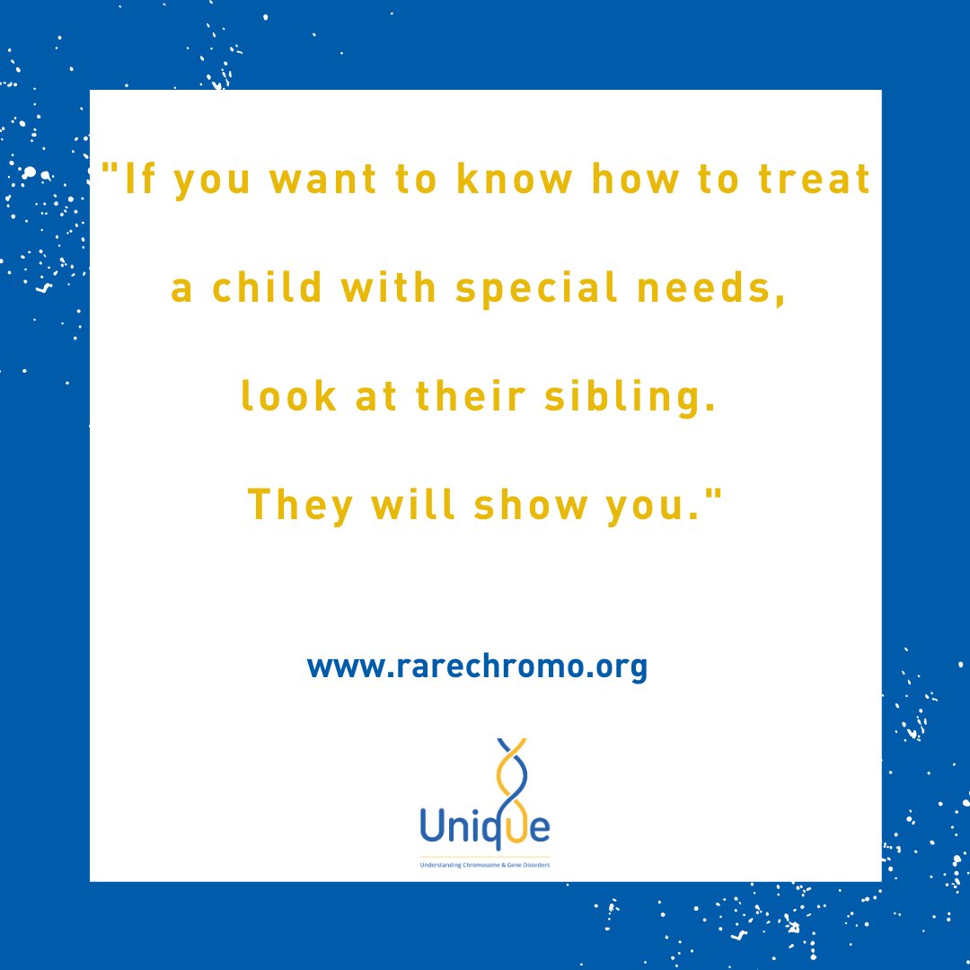 Shout out to all the brothers & sisters looking after loved ones with a rare chromosome or gene disorder. See our guide to supporting siblings at rarechromo.org/practical-guid…. #ItsASiblingThing #NationalSiblingsDay2021