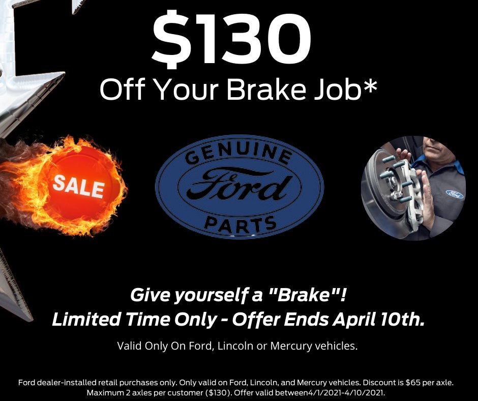 ThoroughbredFRD's tweet photo. Give yourself a "brake" this month! It is our Big Thoroughbred Brake Sale. $130 OFF your brake job through April 10th. Call us to make an appointment at (816) 505-1818 or visit us online.

Brake Options -  https://t.co/MysVfDf5Du https://t.co/WMvuQdf67E