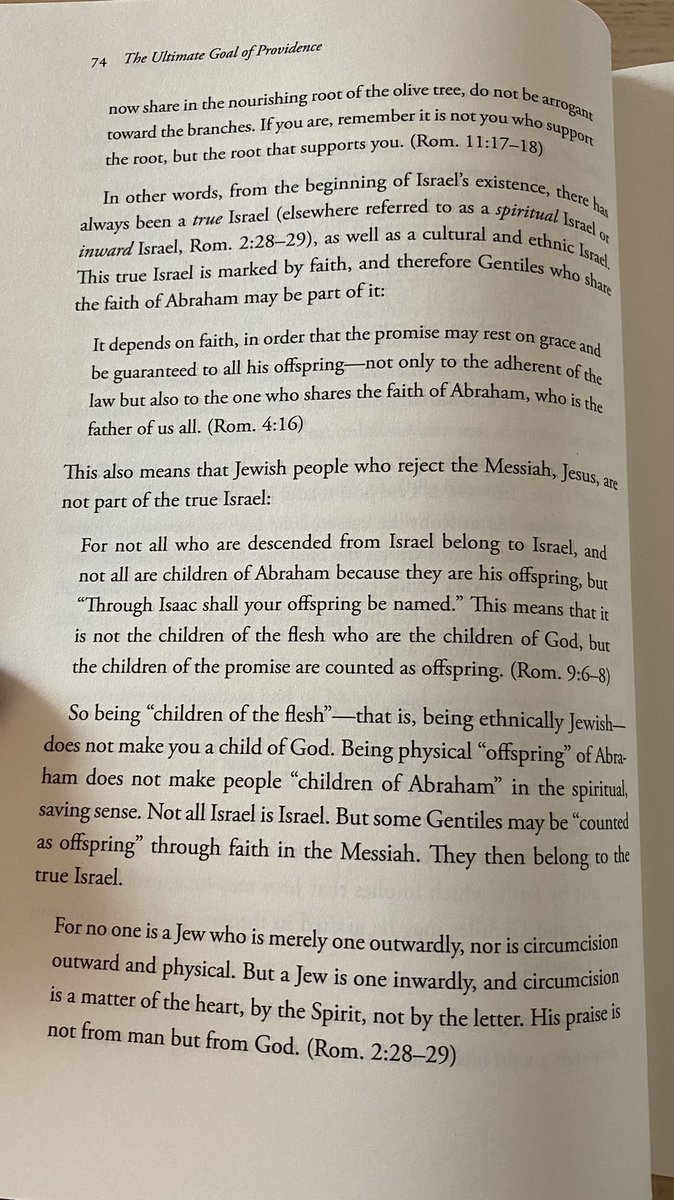 Those Jews who reject Jesus as messiah are not part of “true” (spiritual) Israel. 

It has always been about repentance &amp; faith! #Providence #Piper
