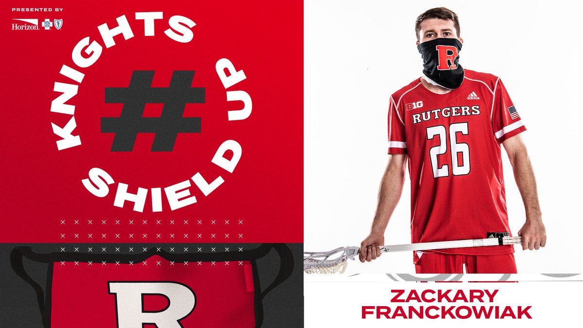 RUAthletics's tweet photo. Zackary Franckowiak of No. 8 @RUmlax is preparing for Saturday's big game against No. 14 Ohio State by showing you how #KnightsShieldUp βοΈπ‘οΈπ·
Presented by @HorizonBCBSNJ https://t.co/YUKnc0ROOp