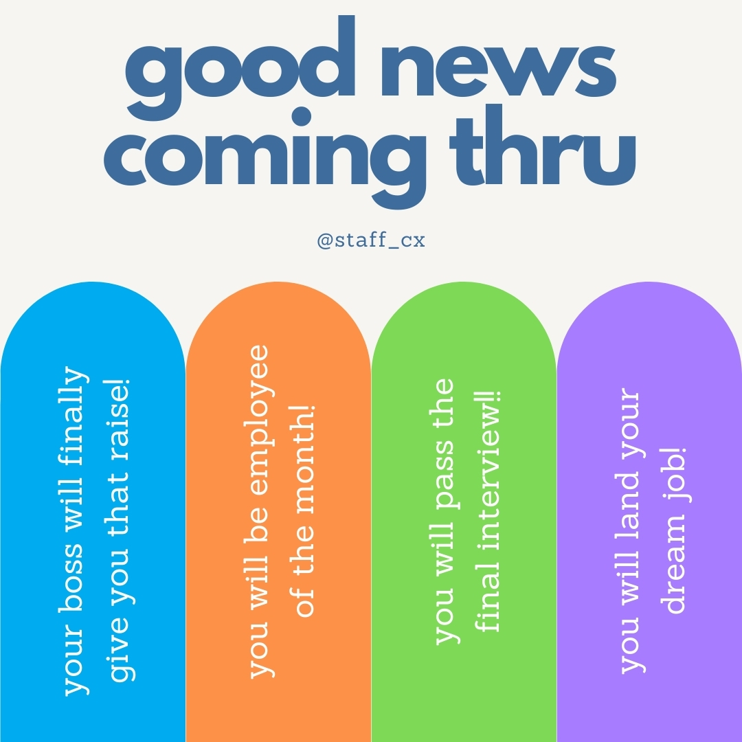 HAPPY FIRST OF APRIL!🥳 Let's start the month on a positive note, shall we?😉

Here's a quick game: Choose among these colors.... then SEE WHAT GOOD NEWS YOU'LL BE GETTING

What did you get?⬇

#April1st #careers #employment #jobseekers #jobsearch #gametime