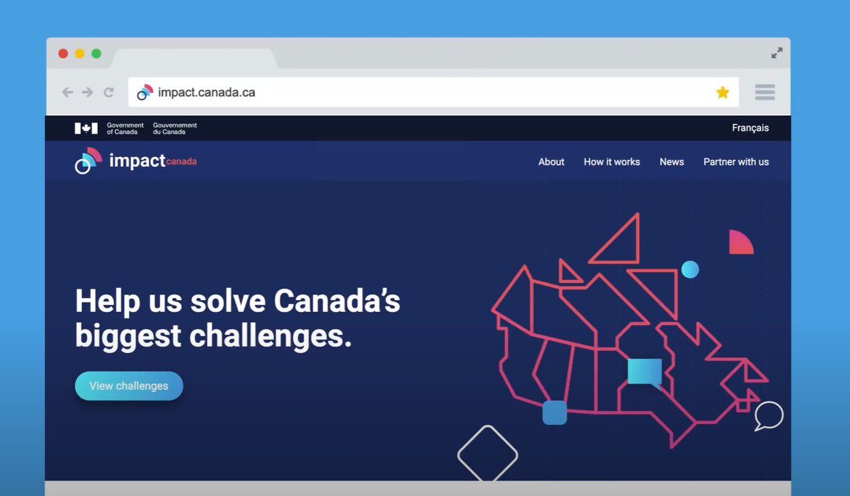 impact_innovEN's tweet photo. What is an #ImpactCanada challenge? Challenges are an "open innovation" approach designed to crowd-in innovative solutions from a wide variety of actors and sources to expand the Government's problem-solving abilities. Learn more today: https://t.co/kIHBROwns6 https://t.co/FcmVmTnEFd