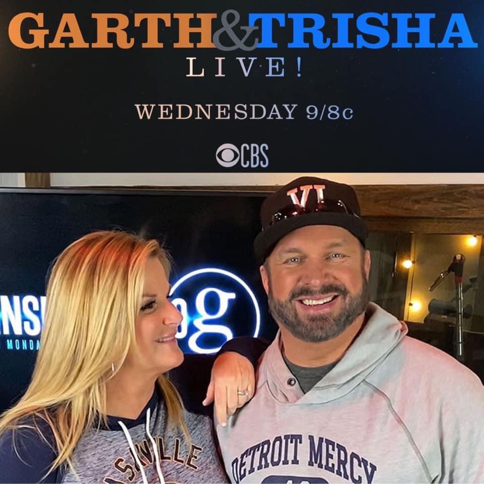 1 year ago today on the first @CBS #GarthAndTrishaLIVE we got to hear @trishayearwood sing Landslide ❤ & Girl Crush 😍, @garthbrooks sing Main Street 😎 & She's Tired Of Boys 💓 & got to hear #Shallow for the 2nd time 💕 along with many other hits. Thanks Garth & Trisha!