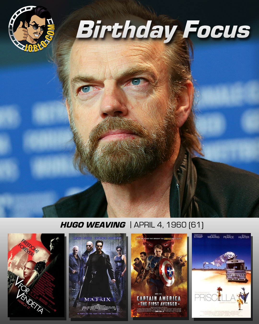 Wishing Hugo Weaving a happy 61st birthday! 