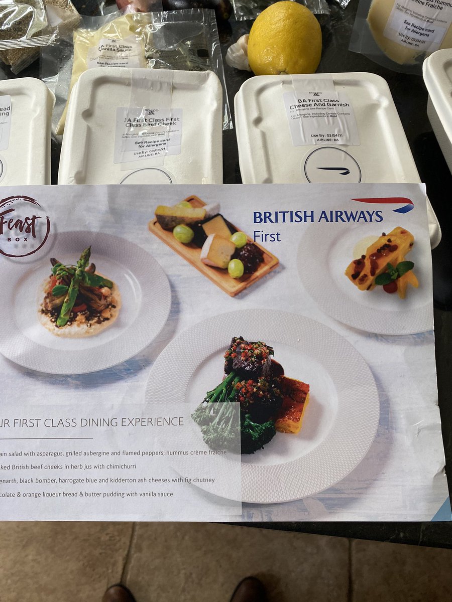 quinnstufin_o's tweet photo. So excited @British_Airways to try this #bafirstfeast delivered on time by @feastboxuk for #DateNight made even more special with a bottle @hattingleywines to compliment the evening! 🥂✈️🍽 https://t.co/qUTWlUeNwV