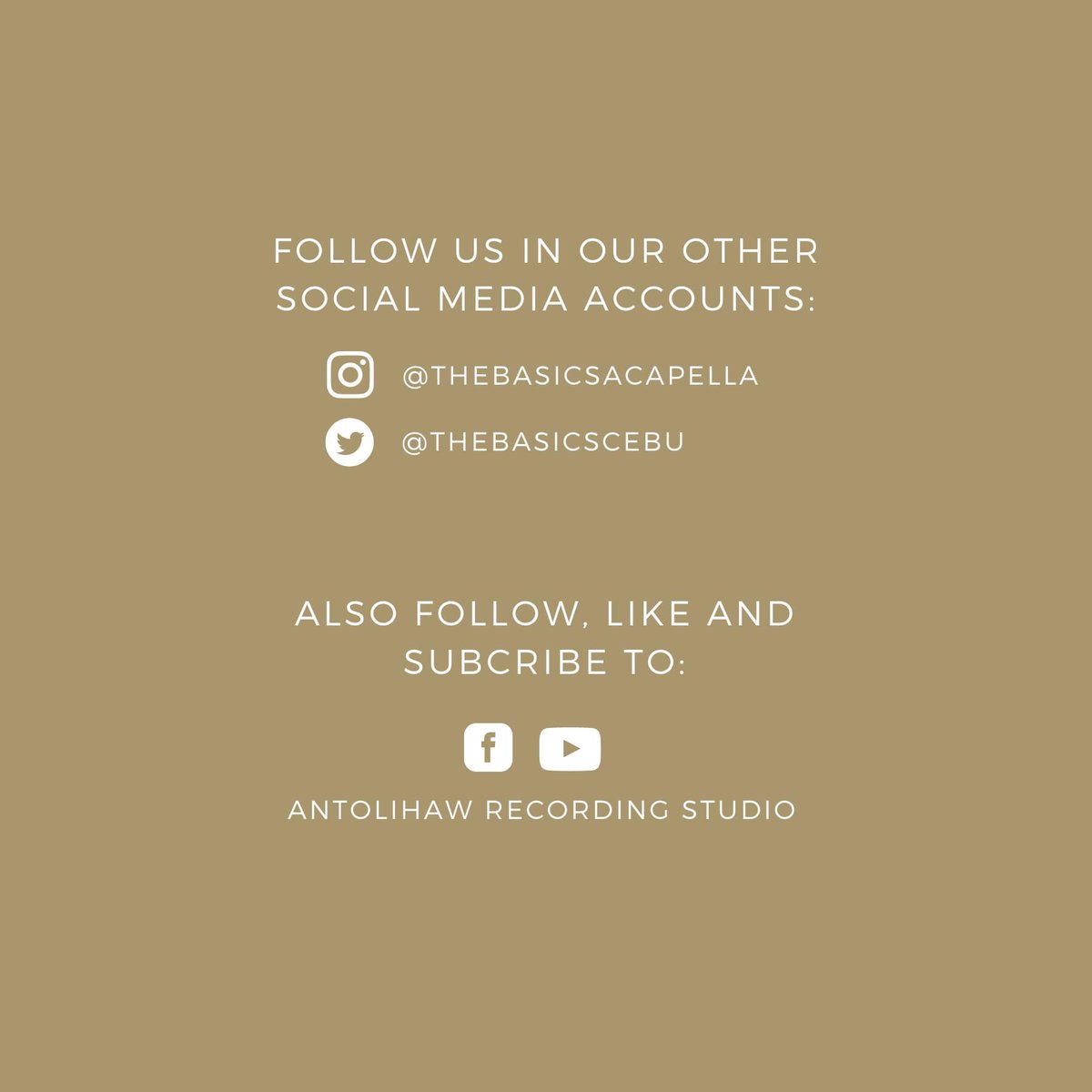 TheBasicsCebu's tweet photo. Watch our “As The Deer” cover (Holy Week Special) in Antolihaw Recording Studio Youtube Channel. Just click the link below:

https://t.co/0X9aKUpEQV
#ARScoversession #thebasicsacapella https://t.co/Ajki4raHn8