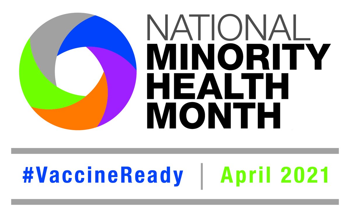 April is #NationalMinorityHealthMonth!

The theme of the times is to be #VaccineReady vs #COVID19.

Vaccination protects you & your loved ones from the virus. So when your up, answer the call. We protect our communities best when we work together. 

Let's get more shots in arms!