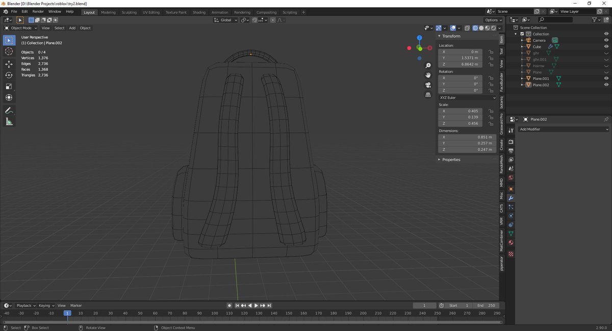 #wip Back pack modeling for Roblox Character ✌️🤠
Any comments #robloxians?
.
.
.
.
#Roblox  #Robloxhair #Robloxdev #Robloxclothes #Robloxmodels  #UGC #blender #BlenderEevee