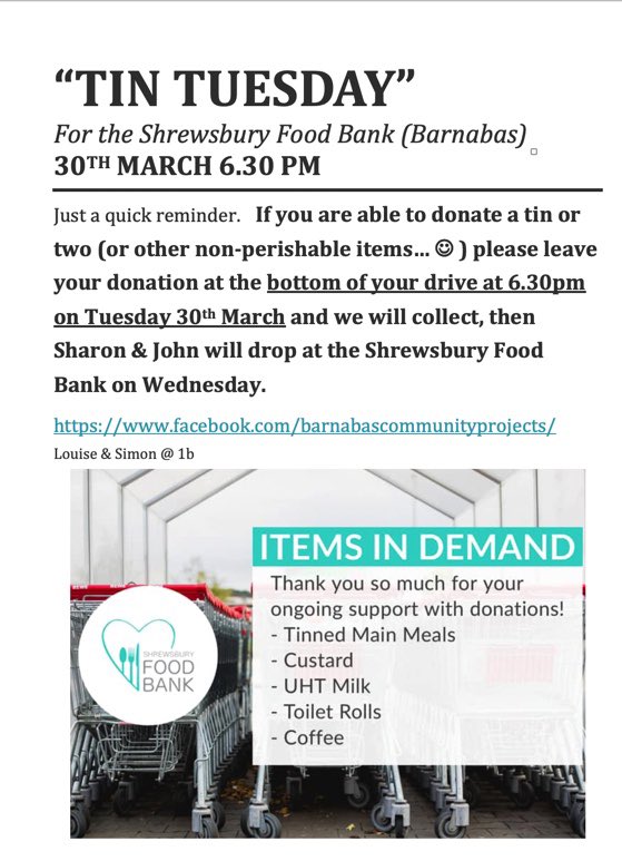 eating_SY's tweet photo. Another amazing collection from our road on Tin Tuesday for @BCPCommunity 

It is such an easy thing to do!! 

Monthly a leaflet to the neighbours, collect donations at set time from drives. 
If anyone else wants to get involved on their street DM me &amp; I’ll email the leaflet etc. https://t.co/WXqbQ4OYSQ