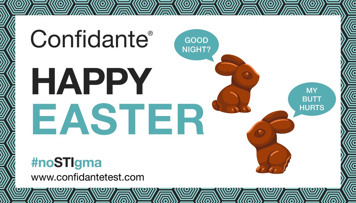 ConfidanteTest's tweet photo. We hope you enjoy *all* the Easter indulgences this weekend…safely! 👀👅

If not, remember, there is #noSTIgma here 

Visit https://t.co/2knZKN42KN for more details https://t.co/yyAoMGXGIv