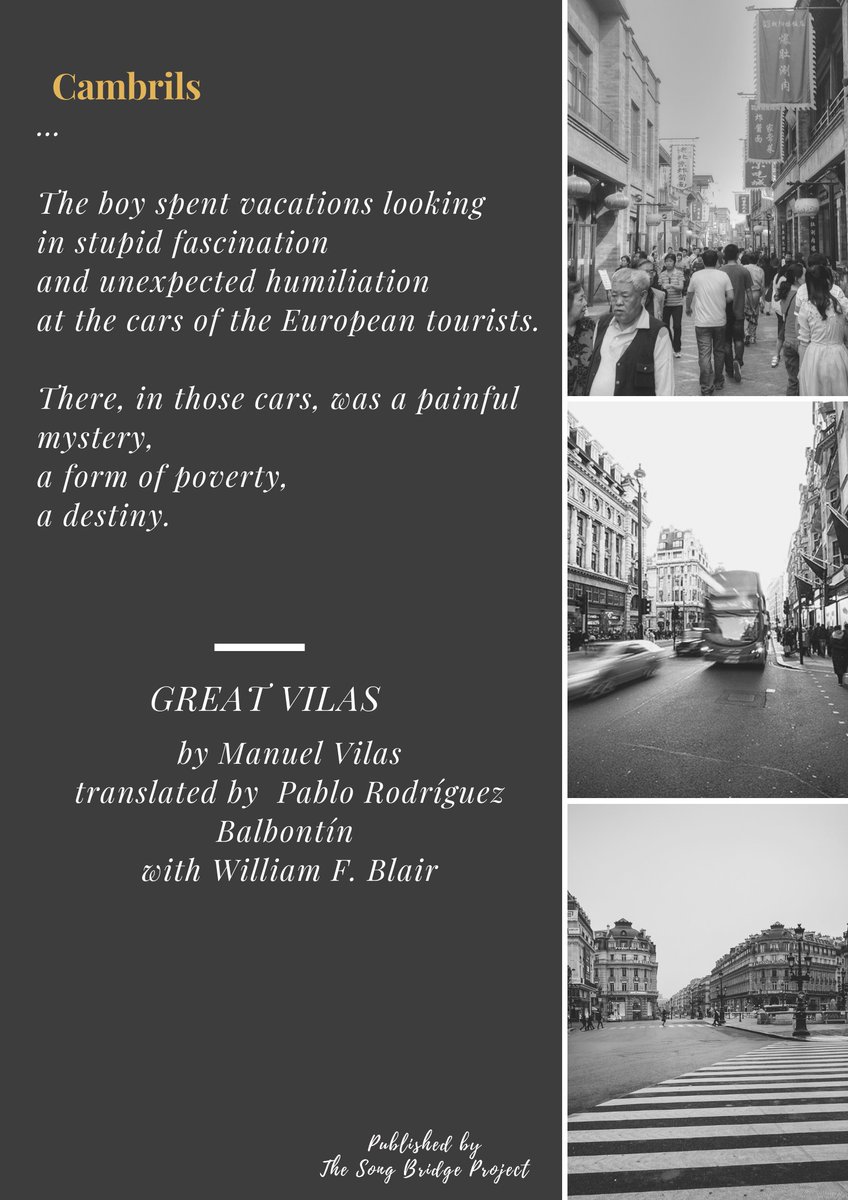 SongBridgePress's tweet photo. ๐๐๐๐ค ๐ - ๐๐๐ฒ ๐
Great Vilas (2016) by @Granvilas, translated into English by Pablo Rodrรญguez Balbontรญn and William Blair.
About the book: https://t.co/ZeIH1aaWVg
Purchase: https://t.co/vySWOZ0P50
#SBPTitleFeatures #LiteraryTranslation #TranslationThursday https://t.co/5av97Z44L9
