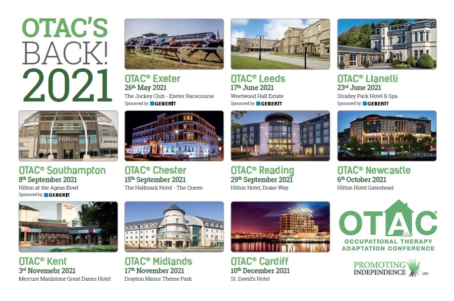 Are you an Occupational Therapist?

Keep up with the latest developments in the sector with CPD accredited seminars and training sessions conducted throughout the day.

OTAC is FREE - Take a look at this year's event locations to find one near you! otac.org.uk