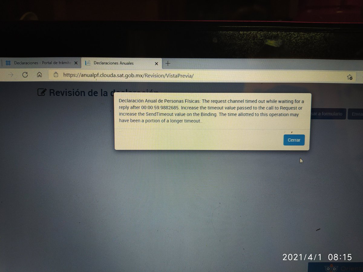 RUTHYERIC's tweet photo. @SergioyLupita Nuevamente la plataforma de @SATMX presenta fallos en su primer día https://t.co/VxMPLkW80c