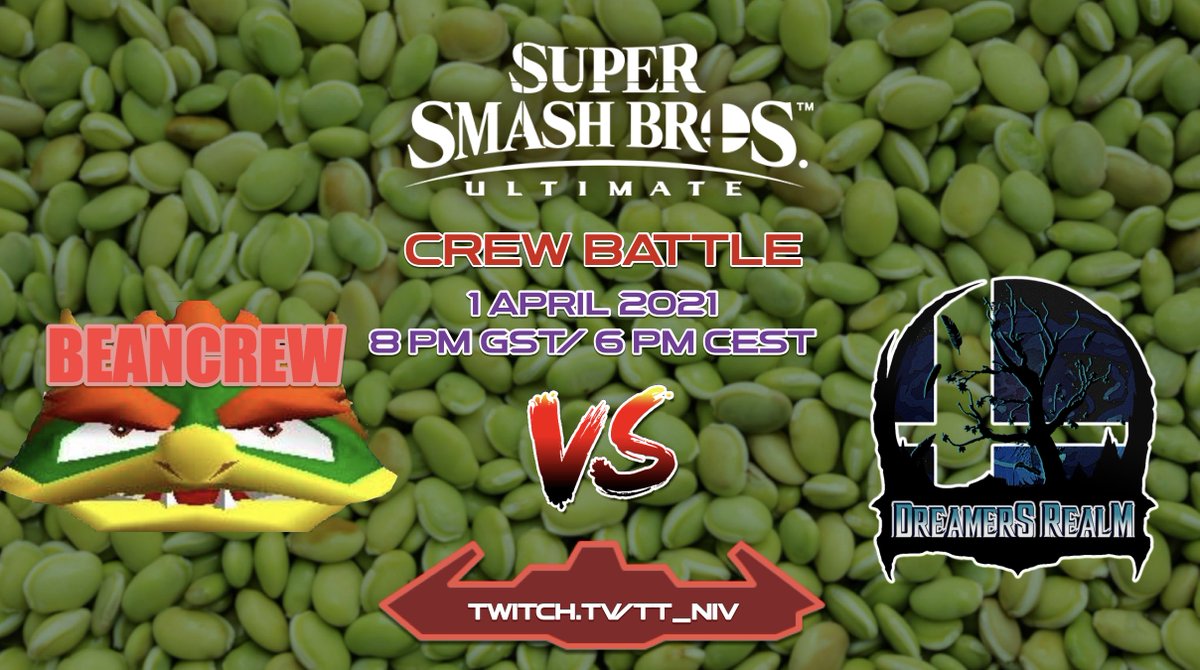 Rashcrew1's tweet photo. Today we'll be having our first crew battle as Beancrew against Dreamer's Realm at 8 PM GST! Be sure to tune in at https://t.co/44gy9oTzN8 to catch the stream 😉 https://t.co/WJaoN1twCx
