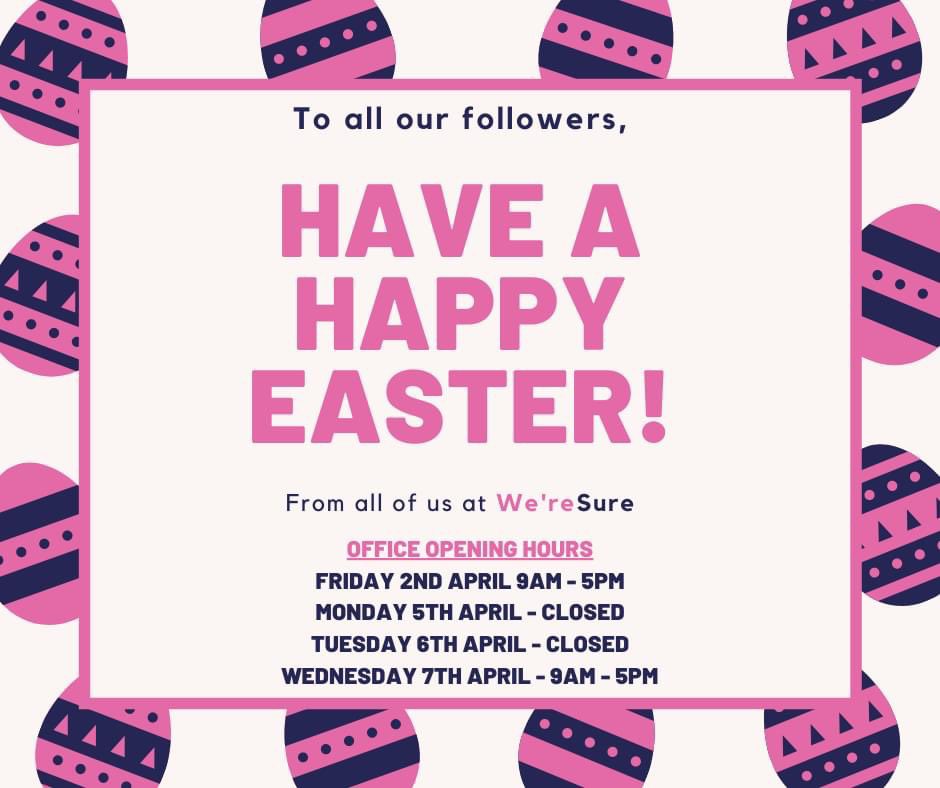 Easter Opening Hours

We would like to wish all our followers a Happy Easter 💐

We will be closed Monday(5th) &amp; Tuesday (6th) and re-open as normal on Wednesday 7th April.

Have a great long weekend and remember you can still get in touch tomorrow.
@We’re here to Help