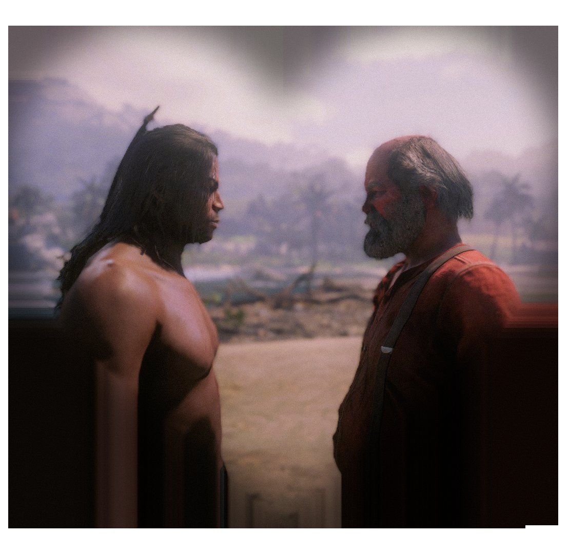 AnarchistLolita's tweet photo. Hey @NoshirDalal my friend had a Chuncle photoshoot, these are my favourites 😂
#RDR2PhotoMode #Chuncle https://t.co/uoaqPdPx6f