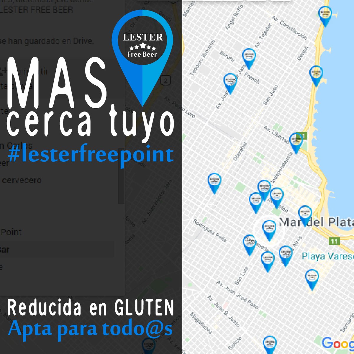 😉Fin de semana largo, NO te quedes sin tu @lesterfreebeer REDUCIDA EN GLUTEN 
Acá va el mapa con todos los #lesterfreepoint de Mar del Plata y zona:👍
shortest.link/acZ