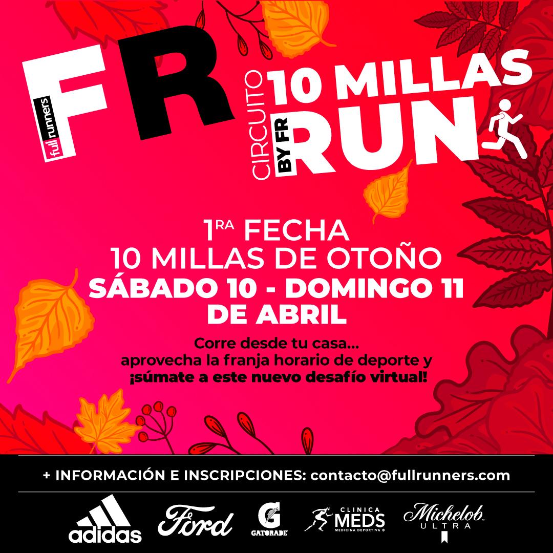 Runchileweb's tweet photo. @FullRunners presenta su desafío 10 Millas Virtual Run de Otoño🍁
Fecha 1️⃣:
📆 10 y 11 de abril
⌚Entre las 6:00 y 9:00 am - banda horaria permitida 😷
⚡Más información e inscripciones 👉 https://t.co/hILl8Mwm5P
#10MillasVirtualRun #RunchileNews #FullRunners https://t.co/pRGo6v8x8R