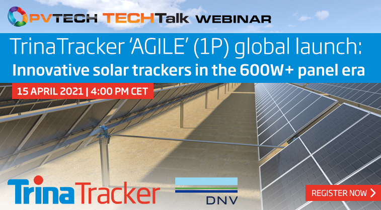 pv_tech's tweet photo. Join @TrinaSolarUS NEXT WEEK for the global launch of its AGILE tracker system. @DNV_Energy will also be presenting the methodology and key factors behind #PVtracker system bankability. Register NOW: https://t.co/aTRycjFw8i  #TrinaTrackers https://t.co/U2jTPTXXzt