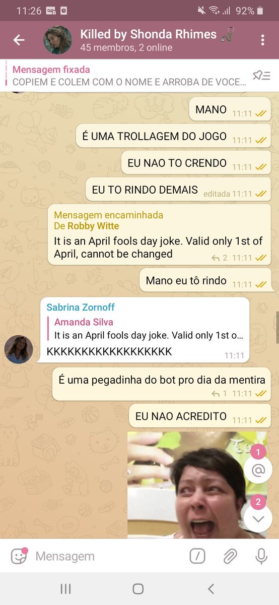 ByRhimes's tweet photo. O desespero do squad ficando sem lobinho ontem 
Hoje descobrindo que é uma TROLLAGEM do bot 🤡🤡 https://t.co/kZixgnmeVD