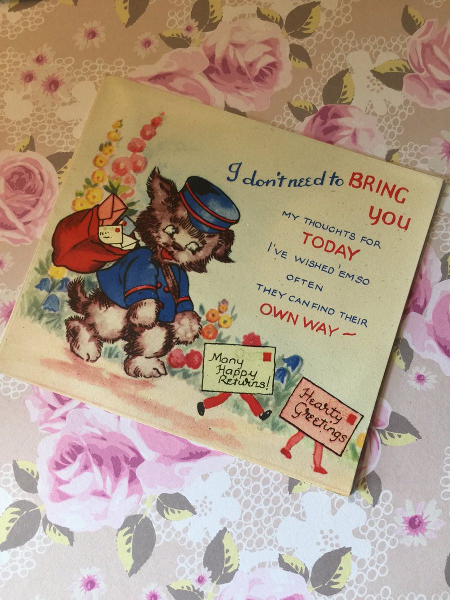 WatsonsVintage's tweet photo. Just £5.00 for this FABULOUS Unwritten 1940s Birthday Card In my #etsyshop: EXTREMELY RARE Circa 1940s Unsigned Vintage Four-fold Birthday Card -Cute Dog Design #Collectable #MiaCard - Decorated Inside - #SweetVerse https://t.co/WW3NBomC62 #1940s #BirthdayCard #Nostalgic #Rare https://t.co/1G0VeCprnP