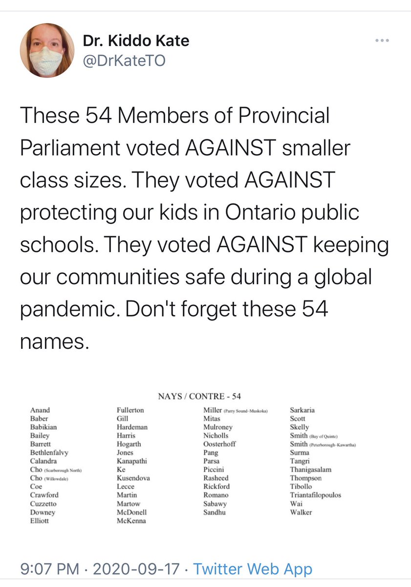 <a href="/Sflecce/">Stephen Lecce</a> Just reminding everyone that you could have made things better and safer back in September and you and 53 others voted against smaller, safer class sizes.   #VoteFordOut2022