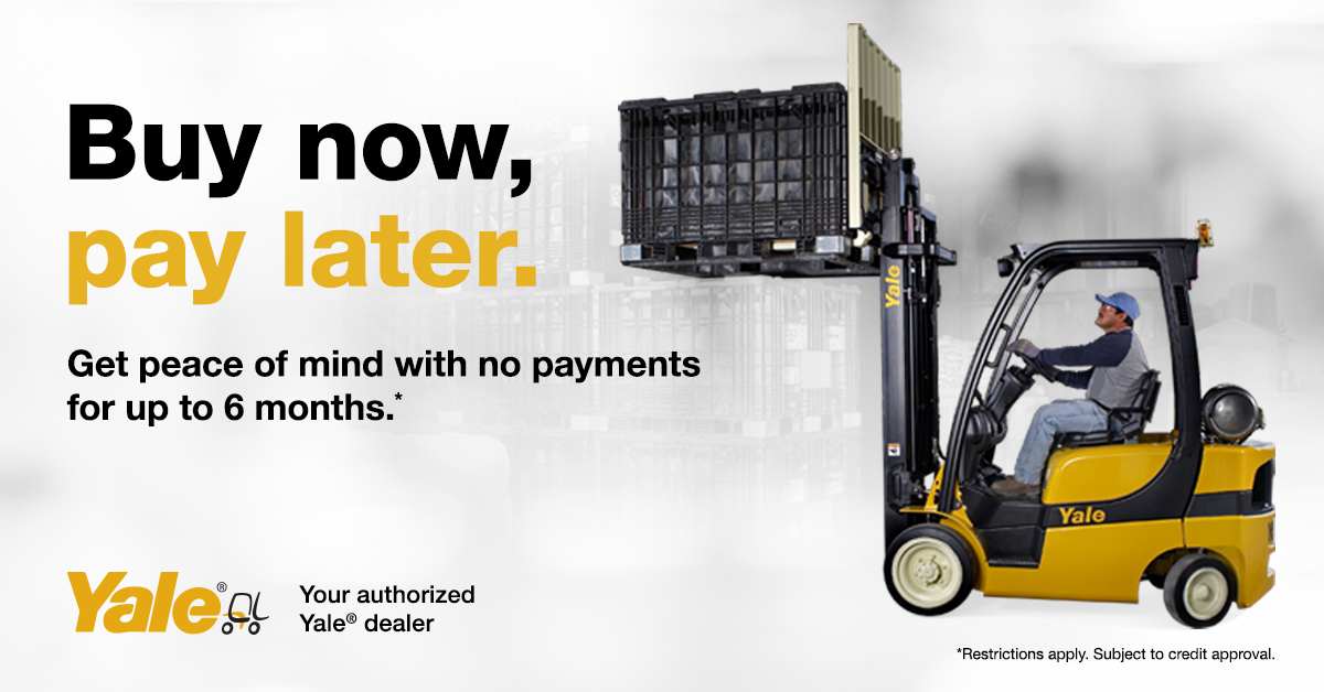We want to make it easier for you to get the lift trucks you need, with no money down and no payments for up to 6 months. Apply today. Learn more rebrand.ly/u5axxcv Restrictions apply.