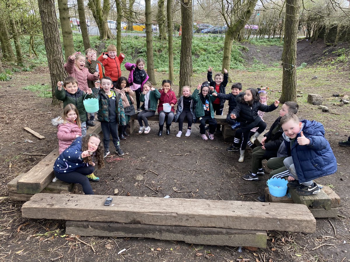 ShottsStPats's tweet photo. Primary 2 had so much fun in the forest hunting for Easter Eggs that the sneaky Easter Bunny left! 🐰 🐣 🥚 ❤️ https://t.co/X5TUxgyftB