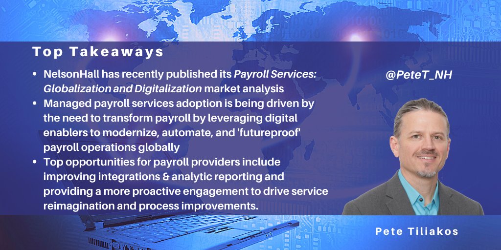 NHInsight's tweet photo. 85% of #payroll buyers interviewed said payroll transformation was either underway or planned over the next two years, with nearly all citing need for support from managed service providers as they lacked the ability to undertake the transformation alone:  https://t.co/tr5Z97x7Ci https://t.co/HByOZsYJ1f