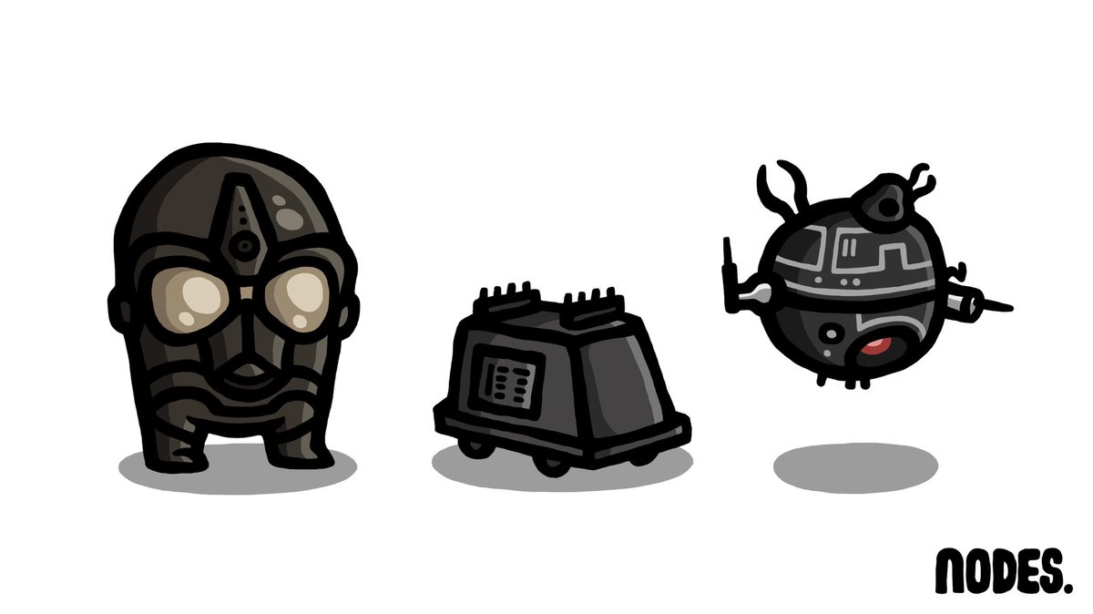 HomeOfTheNode's tweet photo. Death Star droids.
#5D6RA7 #RA7 #MSEDroid #MouseDroid #InterrogationDroid #ITOInterrogator #droids #DeathStar #StarWars #StarWarsArt https://t.co/Cbbgbbl9oA