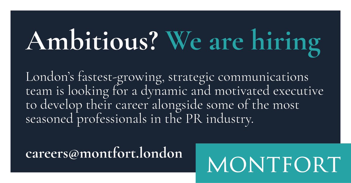 Montfort is seeking a consultant with prior experience working with asset management clients to join our 40+ strong team. The target candidate will have 2-4 years’ experience either in-house or within a specialist financial services agency. bit.ly/2POOLhD