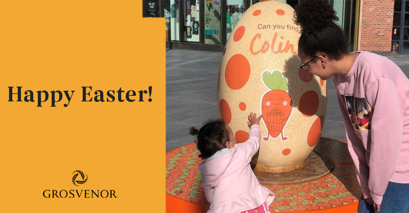 GrosvenorPropUK's tweet photo. Happy Easter from Grosvenor Britain & Ireland! We're looking forward to welcoming you & your families back to the spaces & places we love the most very soon. #CountdowntoReopening https://t.co/Qac2c4elHR