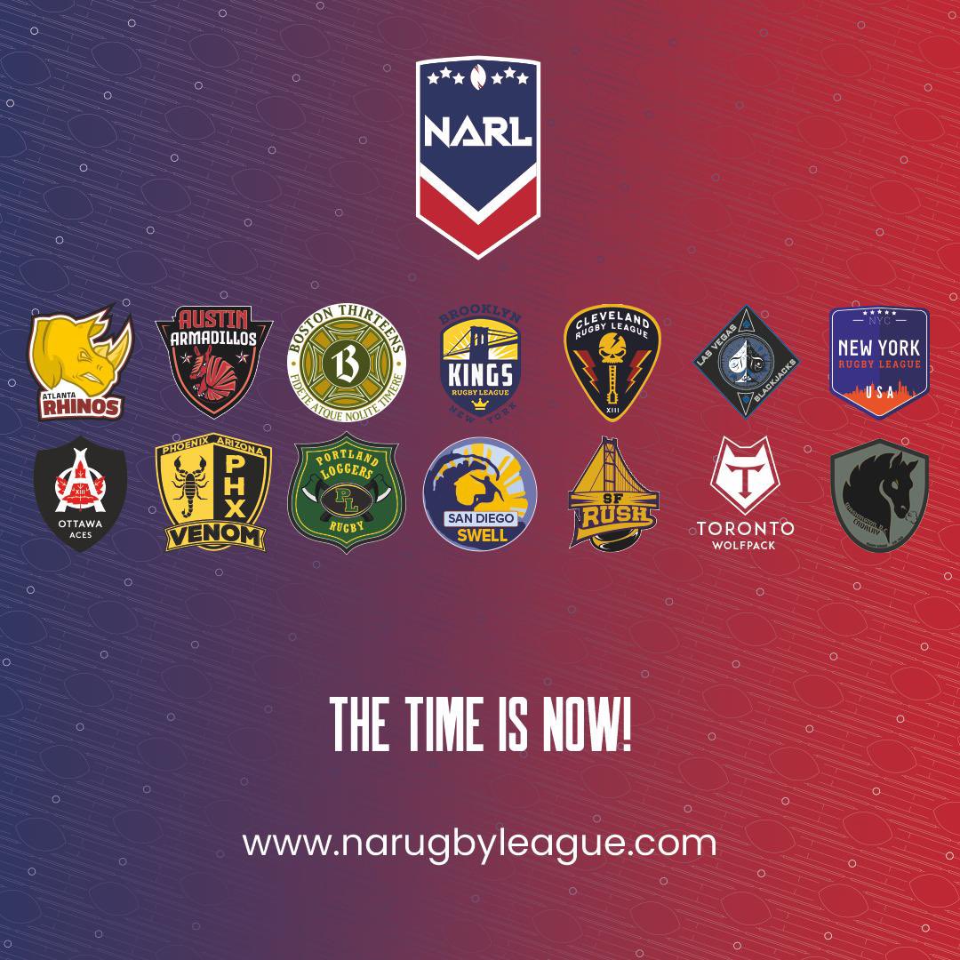 NORTH AMERICA RUGBY LEAGUE

6 franchises in the East 🇺🇸 
6 franchises in the West 🇺🇸 
2 franchises in Canada 🇨🇦 

This is gonna be HUGE!! <a href="/NARugbyLeague/">North American Rugby League</a> 

#rugbyleague #narl #thetimeisnow