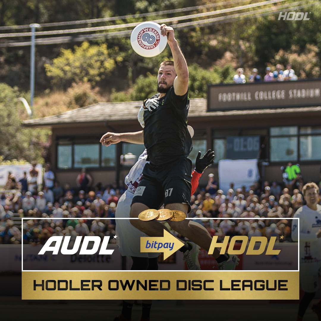 watchUFAtv's tweet photo. .@BitPay Invests in the American Ultimate Disc League (AUDL); Plans to Rebrand to the HODL (Hodler Owned Disc League) 🚀🥏

>>https://t.co/t8vd5FGX7k

#HODL | #blockchain | #cryptocurrency https://t.co/L4KiYm9D9w
