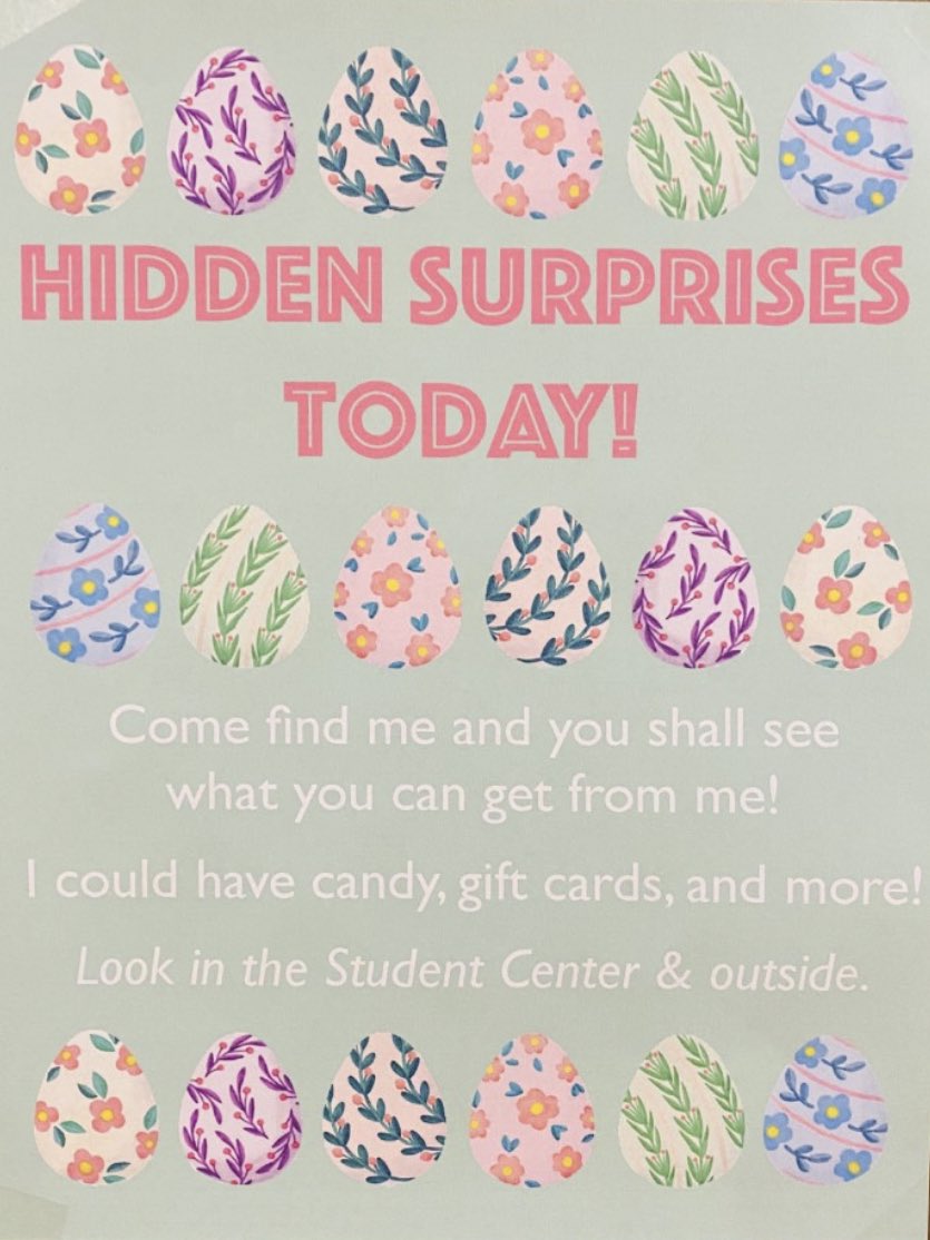 MidwayUnivSA's tweet photo. Looks like the Easter Bunny visited Midway U this morning! We've heard that he included gift cards and other awesome prizes! Have fun collecting eggs and please remember to throw away them away. https://t.co/LBg0L5xk4m