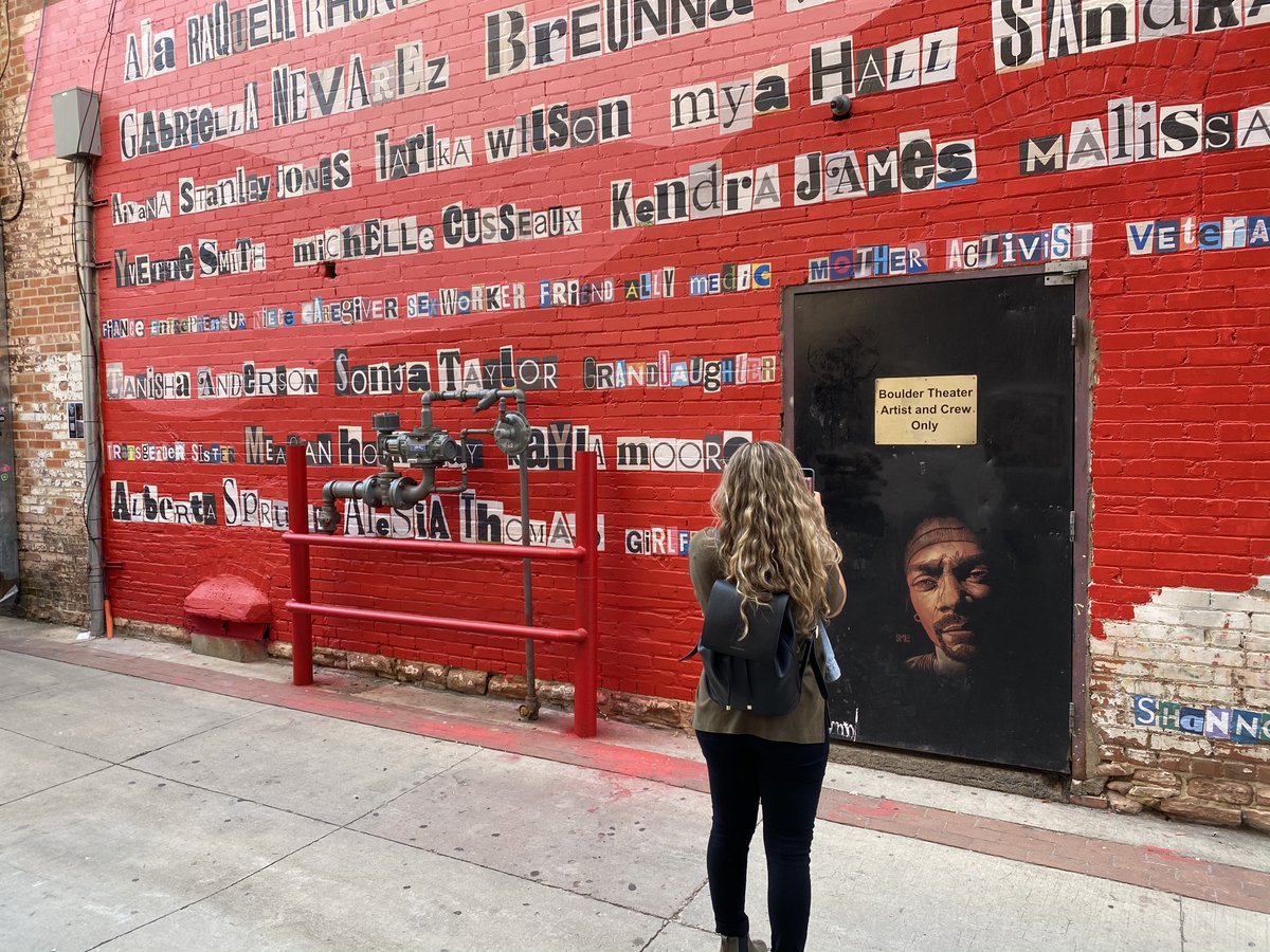 VisitBoulder's tweet photo. Looking to get inspired? Boulder Arts Week is going on now! Check out more details here:
https://t.co/hYO3XejgGW
(“Say Her Name” Mural by Shannon Galpin) #boulderartsweek https://t.co/nunOYKWWhu