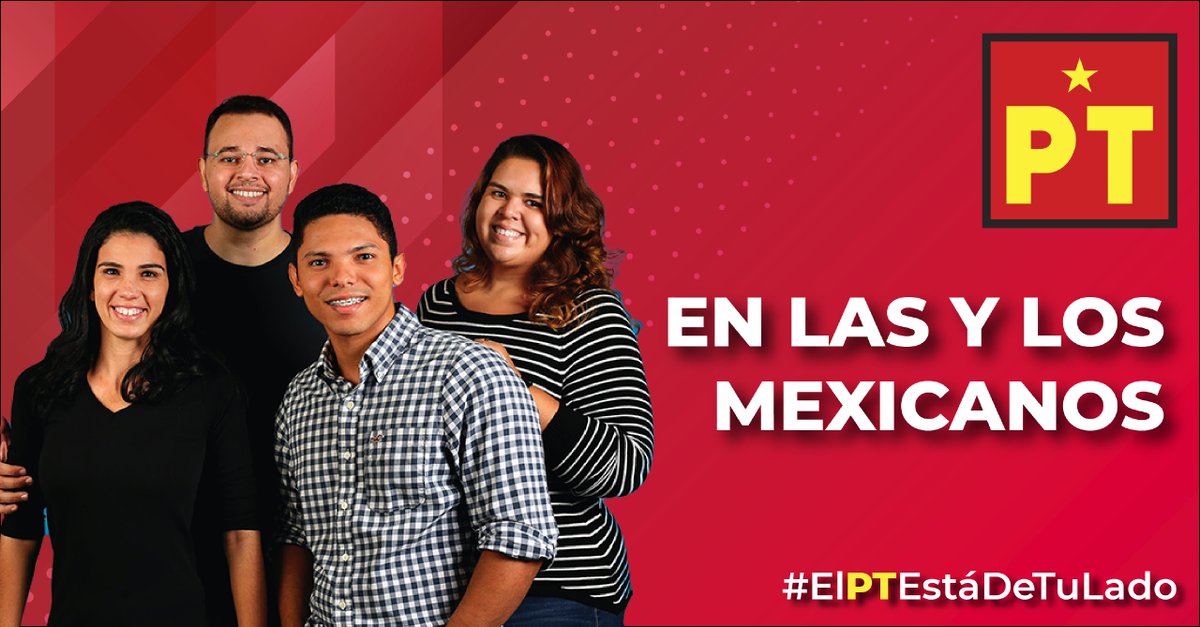 PT_Edomex_'s tweet photo. ¡La trasformación de México ya llegó! Vamos por el camino correcto, en el #PT seguimos firmes a nuestros principios donde el protagonista eres tú.
#ElPTEstáDeTuLado
#UnaMejorHistoriaEsPosible https://t.co/ZsG72nbmRz