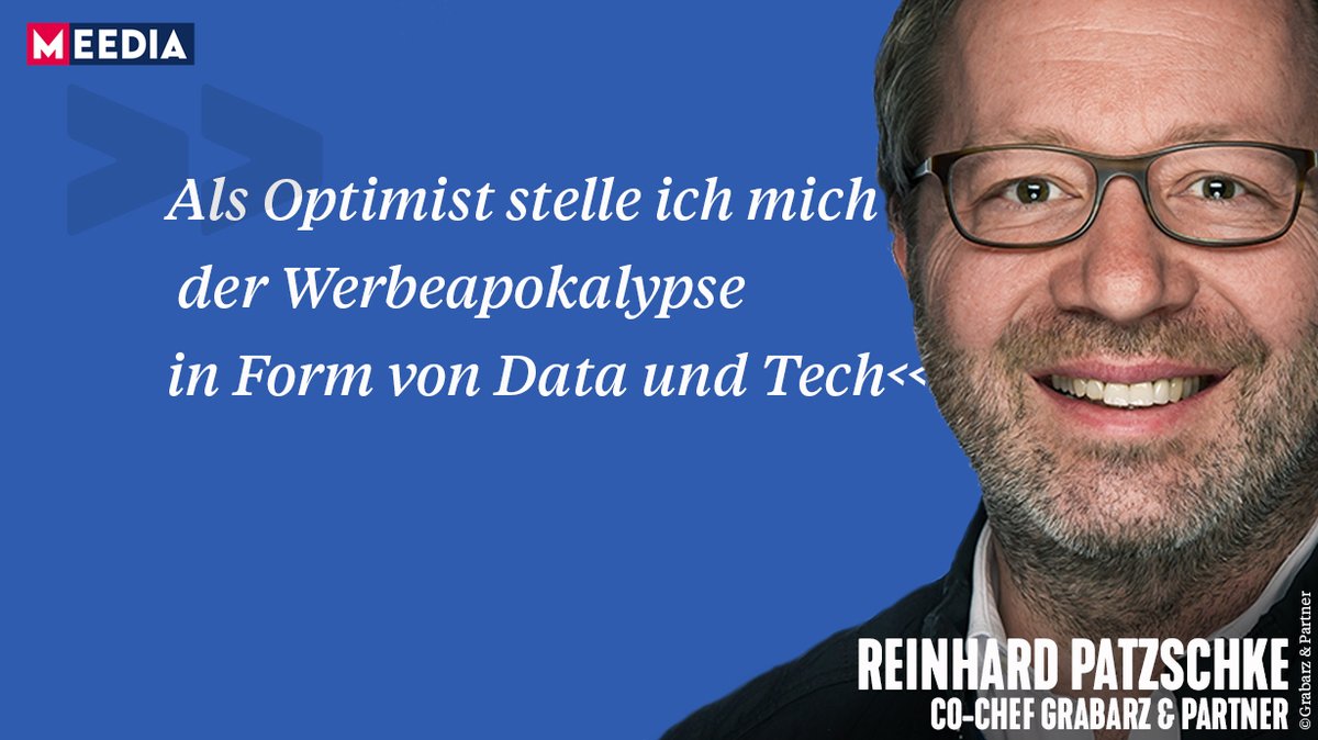 MEEDIA (@meedia) on Twitter photo Ermüdungserscheinungen im Werberjob? Fahlanzeige, sagt Reinhard Patzschke von <a href="/GrabarzPartner/">Grabarz & Partner</a>. Was ihn fröhlich und unternehmungslustig macht, erzählt er im MEEDIA Gastbeitrag.
meedia.de/2021/04/01/als… Ermüdungserscheinungen im Werberjob? Fahlanzeige, sagt Reinhard Patzschke von <a href="/GrabarzPartner/">Grabarz & Partner</a>. Was ihn fröhlich und unternehmungslustig macht, erzählt er im MEEDIA Gastbeitrag.
meedia.de/2021/04/01/als…