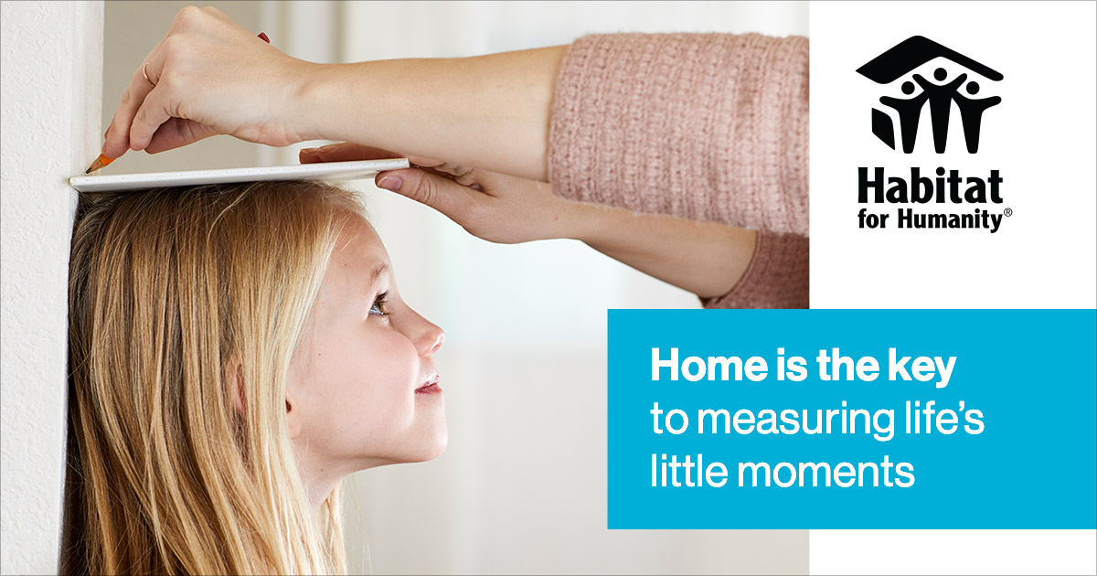 "Home is the key." What does this mean? Many developments stem from having access to affordable housing. Habitat is the backbone of many lives and we couldn't achieve it without our wonderful support. We ask that you spread awareness, donate, and realize that home is the key!