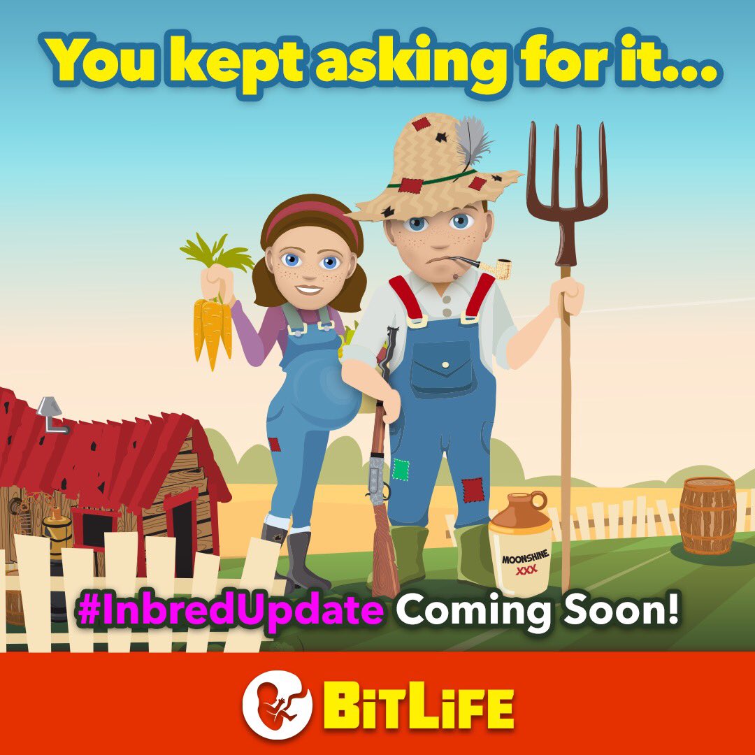 BitLifeApp's tweet photo. You kept screaming for it so WE DELIVERED! Get ready for the Inbred Update, Bitizens. 👩‍❤️‍💋‍👨 #ComingSoon https://t.co/UFWPtuGnNK