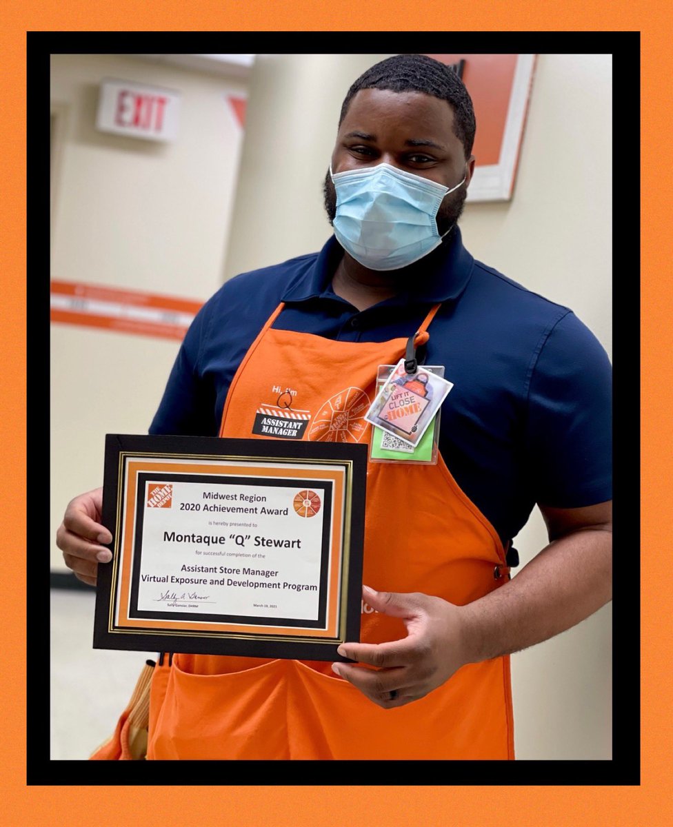 Congratulations <a href="/Montaque_S/">Montaque</a> for completing our Midwest Region’s Virtual ASM EDP. Outstanding job! I’m so proud of your achievements and your focus on your development. #FutureStoreManager <a href="/A2HomeDepot/">Ann Arbor Home Depot</a> <a href="/JulieGiattino/">Julie Giattino</a> <a href="/HouleHeather/">HeatherHouleTHD</a> <a href="/JohnJayMcconne1/">John McConnell</a> @SallyGansior